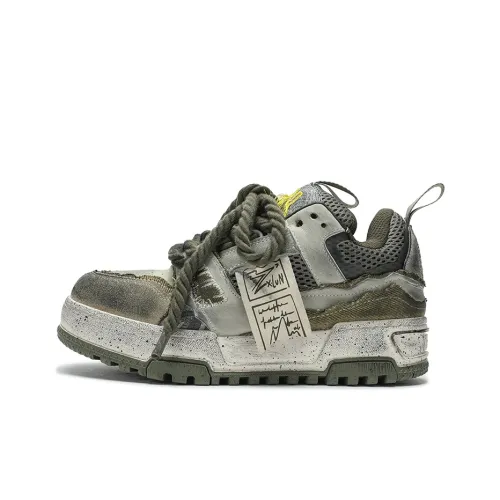 X·LUN Cushioned Wear Resistant Height Increasing Low Top Skateboard Shoes Unisex Green