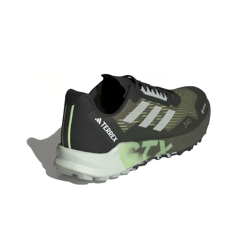 Adidas Terrex Agravic Flow 2.0 Slip Resistant Low Top Trail Running Shoes Men's Olive Green-3