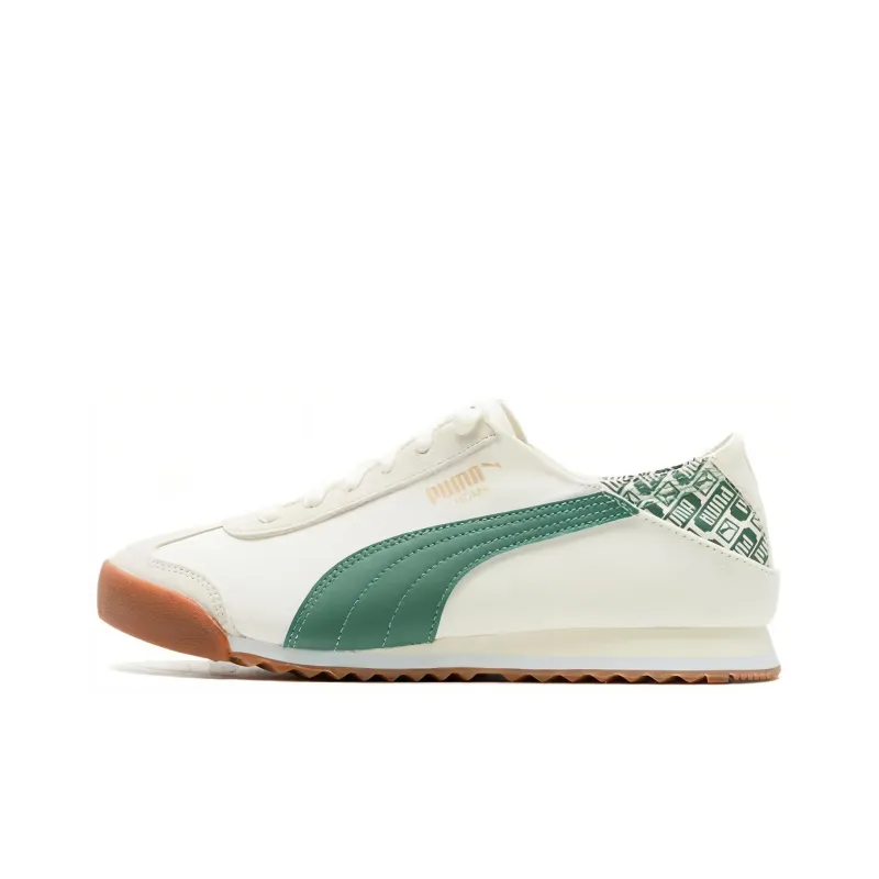 PUMA Roma Durable Breathable Low Top Casual Running Shoes Unisex White Green-0
