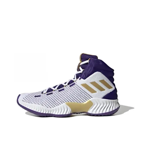 Adidas Pro Bounce 2018 Basketball Shoes Unisex Mid-Top White/Purple