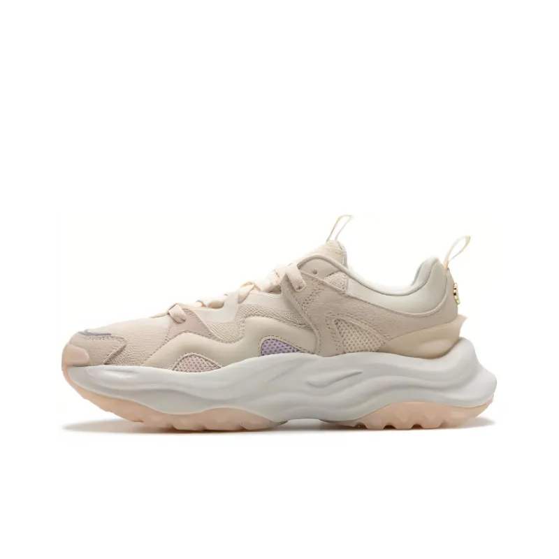 Adidas Maxxwavy Cushioned Wear Resistant Breathable Rebound Low Top Training Running Shoes Women's Beige Yellow-0