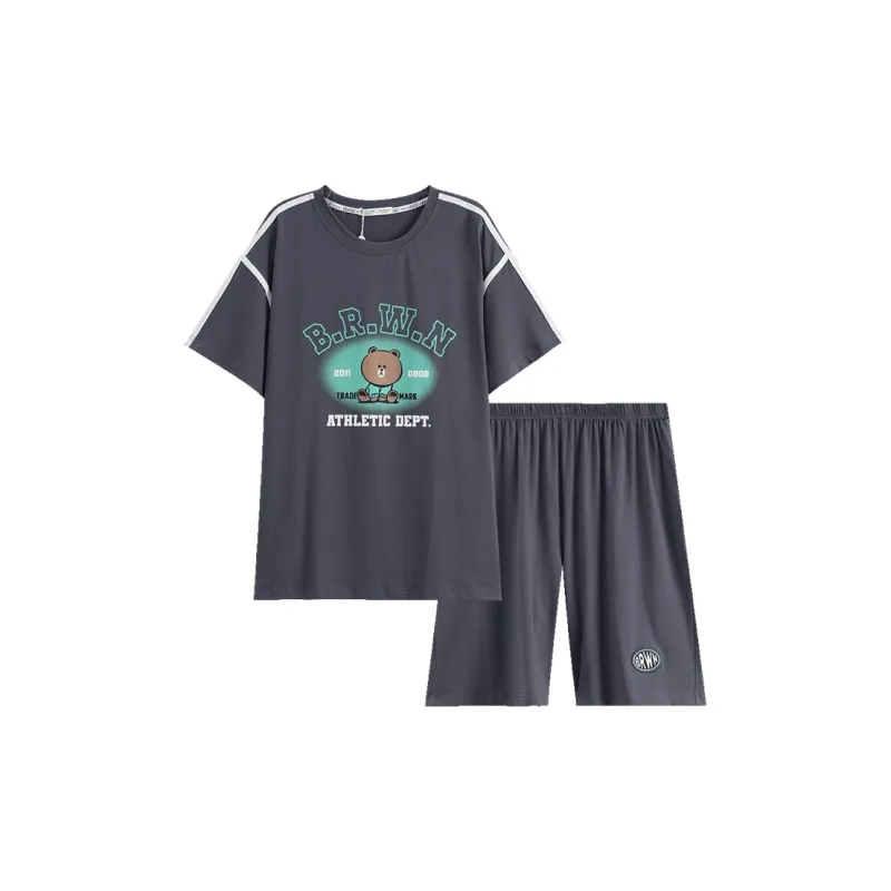 FENTENG Pajama Set Men's Vintage Gray-0
