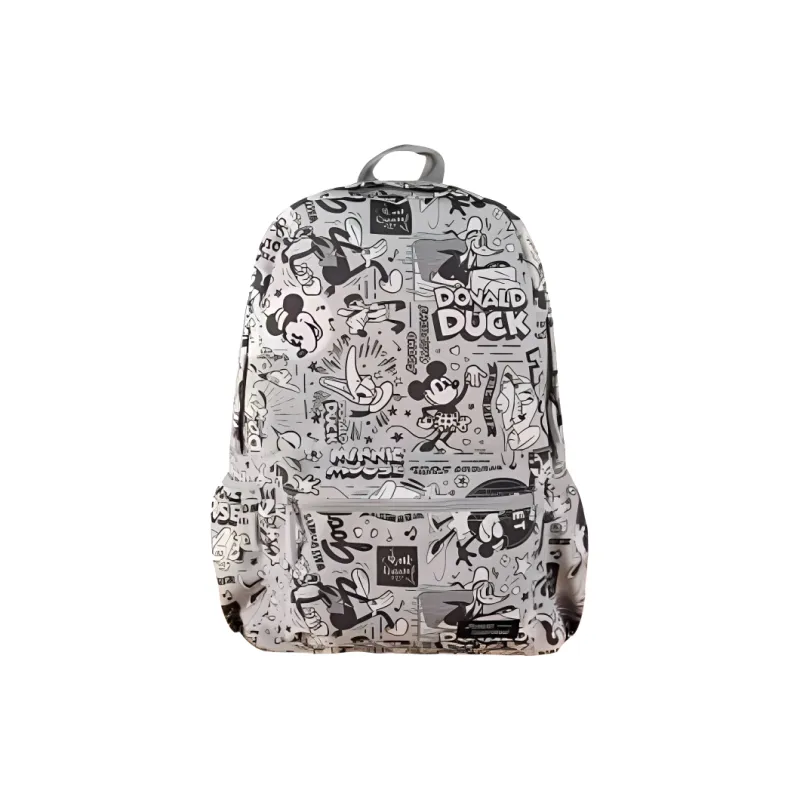 Disney Canvas Backpack Regular Unisex Navy Pine/Black/White Mickey/Transformers Toys-3