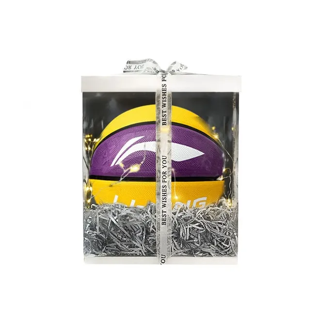 LiNing Rubber Basketball Yellow Purple White Size 5 Size 7 Training Unisex-5