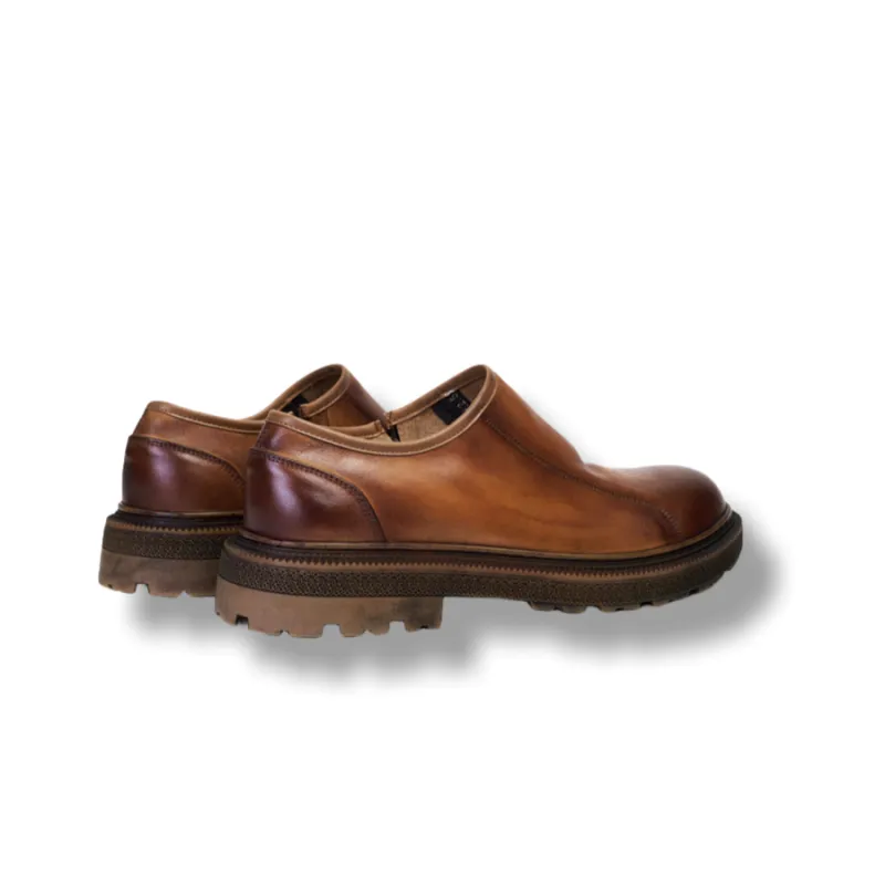 Brounvanm Men's Casual Shoes Men Low Top Red Coffee/Light Brown-9