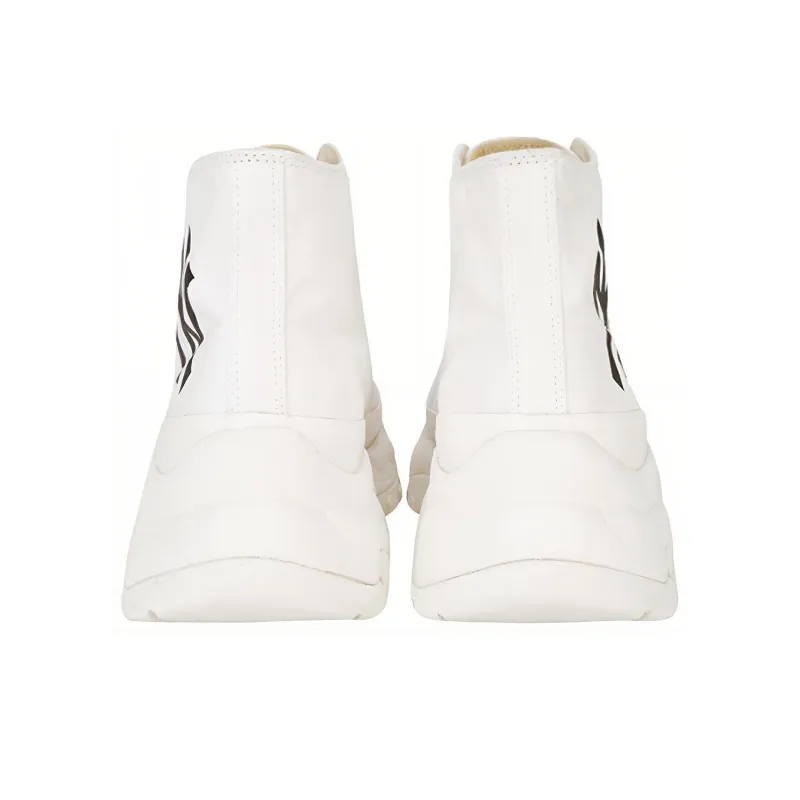 MLB Chunky Anti Slip And Wear Resistant Breathable High Top Canvas Shoes Unisex White-4