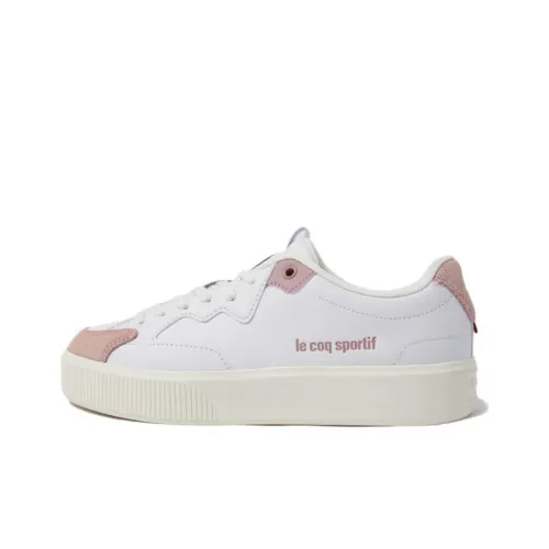 Le Coq Sportif Skateboard Shoes Women's Low-Top White/Pink