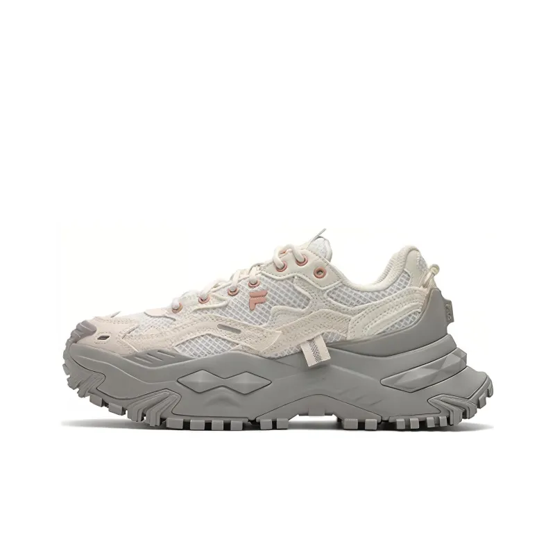 FILA FUSION BIANCO Hard Candy Cushioning Abrasion Resistant Breathable Low Top Chunky Sneakers Women's Milk White-0