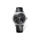 Silver Case Gunmetal Dial Black Leather