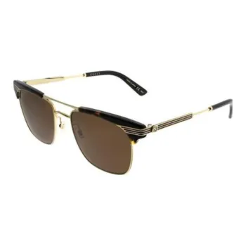 GUCCI Metal Plastic Aviator Sunglasses Men's Gold