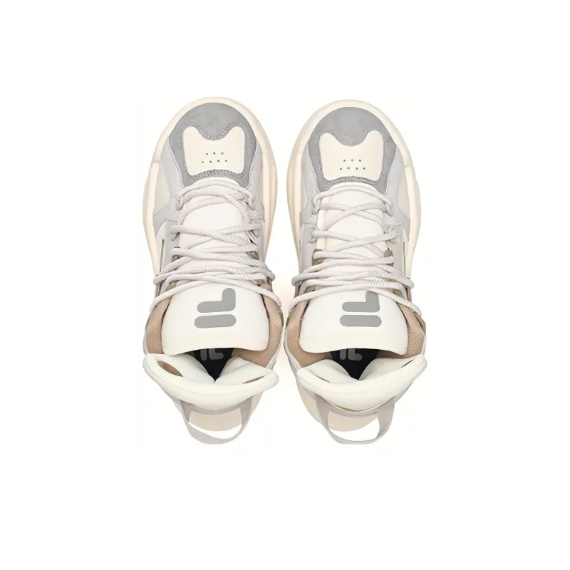 FILA FUSION THE MASH Cushioning Wear Resistant Low Top Vintage Basketball Shoes Women's White-2