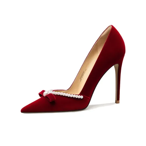 Lily Wei High Heels Women's Burgundy