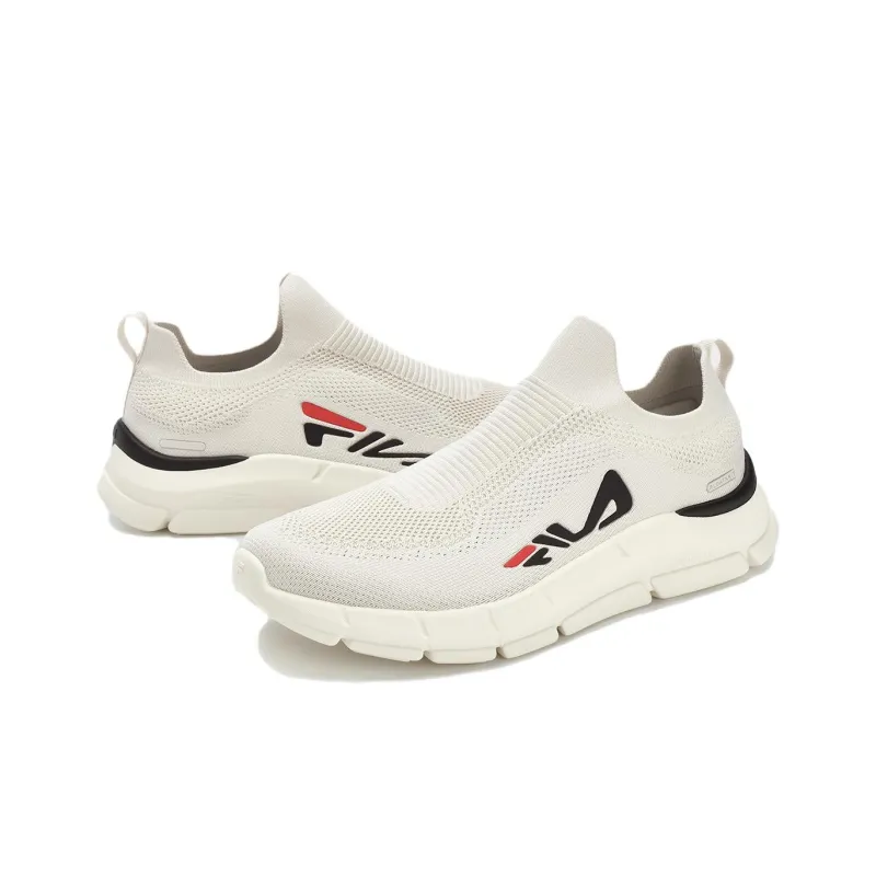 FILA Sock Anti Slip Wear Resistant Low Top Training Shoes Men's Gray-3