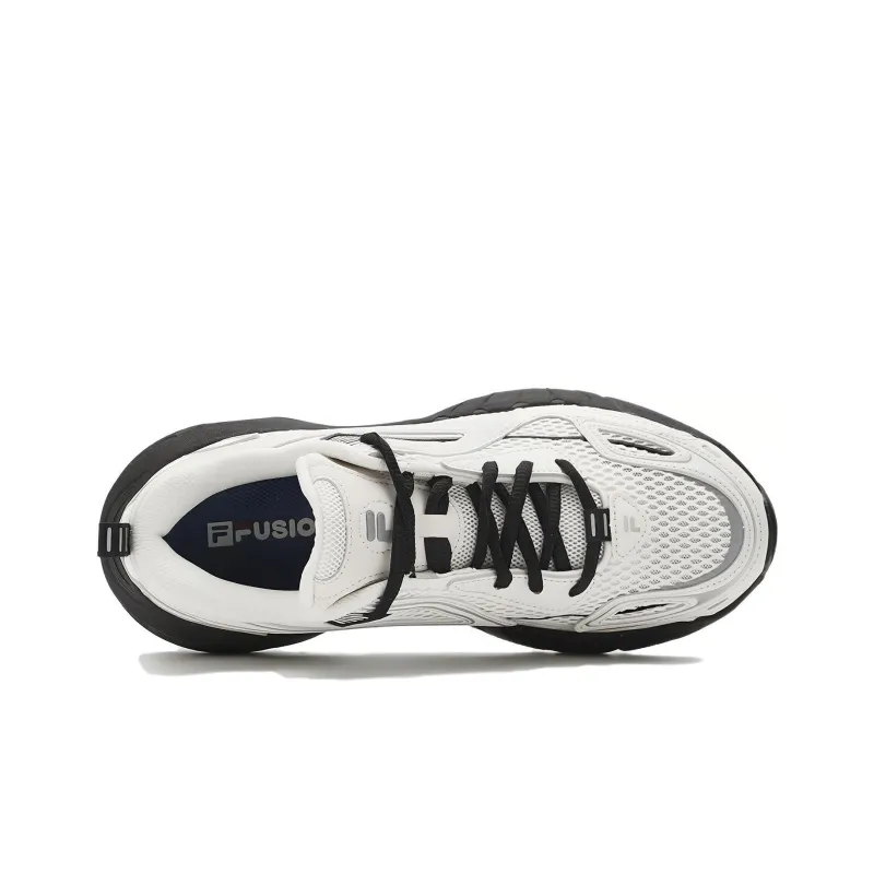 FILA FUSION CRED Leader Cushioning Anti-Slip And Wear-Resistant Low-Top Casual Running Shoes Women's Micro White Black-4