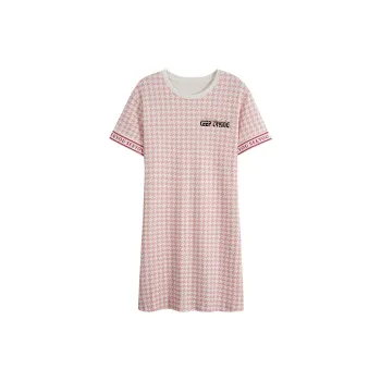 CAIHENGTONG Spring Fall And Summer Nightgown Women's Pink