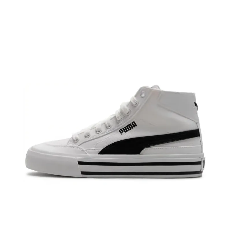 PUMA Court Classic Durable Breathable Low-Top Skateboard Shoes Unisex White Black-0