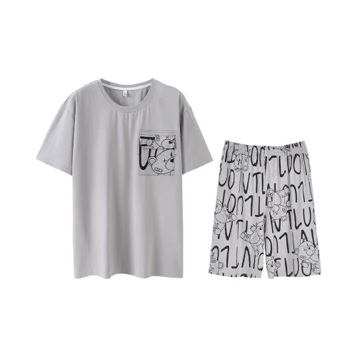 WOLFSFUL Pajama Set Men's Light Wisteria Gray