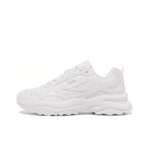 FILA Wood Block STR Cushioned Slip Resistant Abrasion Resistant Low Top Sports Casual Shoes Unisex White Korean Style