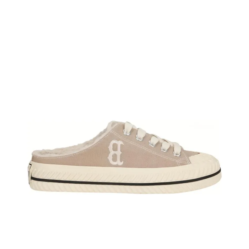 MLB Playball Mule Anti Slip And Wear Resistant Warm Low Top Canvas Shoes Unisex Brown-1