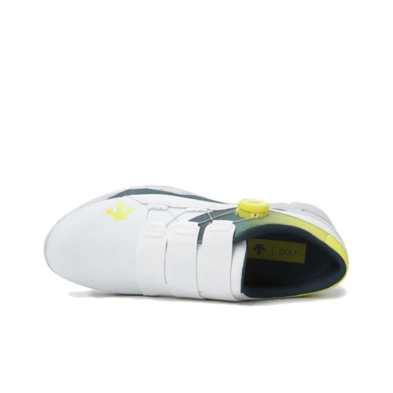 DESCENTE Lightweight Low Top Golf Shoes Men's White Green Overseas Version-3