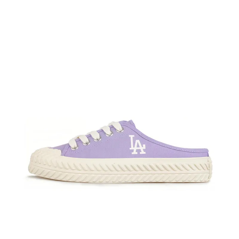 MLB Playball Mule Anti Slip Wear Resistant Low Top Canvas Shoes Unisex Violet-0