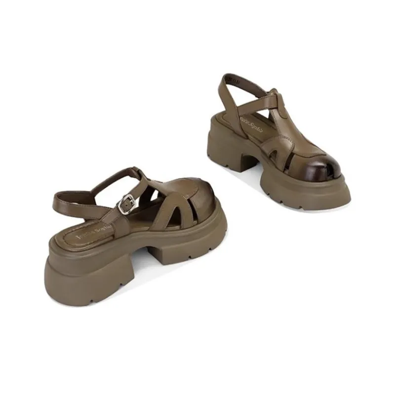 JESSICA SOPHIA Roman Sandals 5cm Women's Black-3