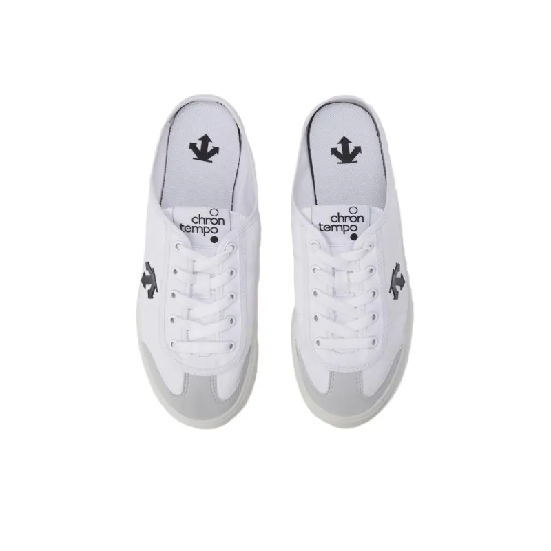 DESCENTE Cron Tempo Slip Resistant Closed Toe Slippers Unisex White Black-3
