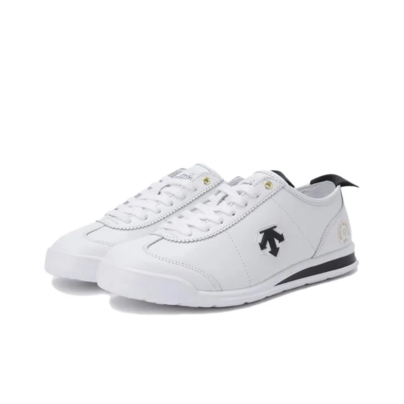 DESCENTE Cushioning Slip Resistant Low Top Running Shoes Unisex White Black-1
