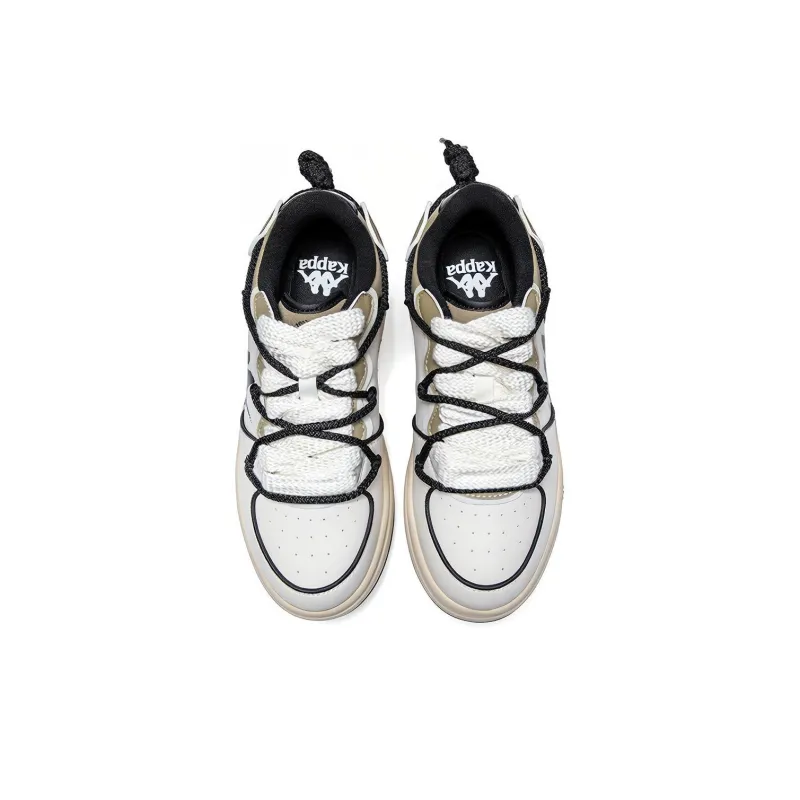 Kappa Anti Slip Wear Resistant Low Top Skateboard Shoes Unisex Heron Feather White/Khaki-3