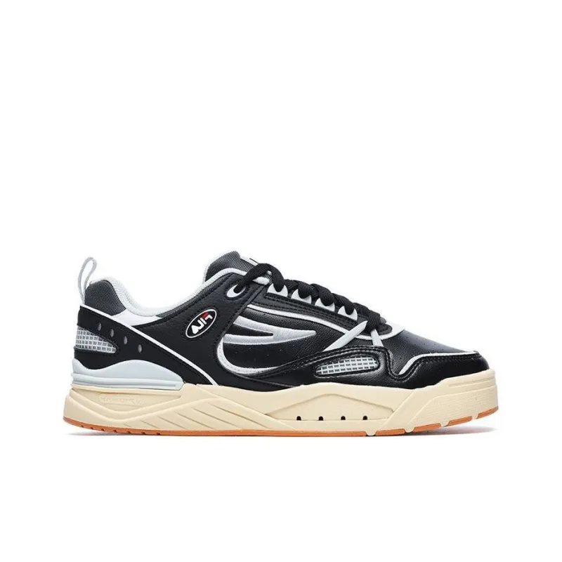 FILA Slam 22 Wear Resistant Low Top Skateboard Shoes Men's Black Contour Gray-1