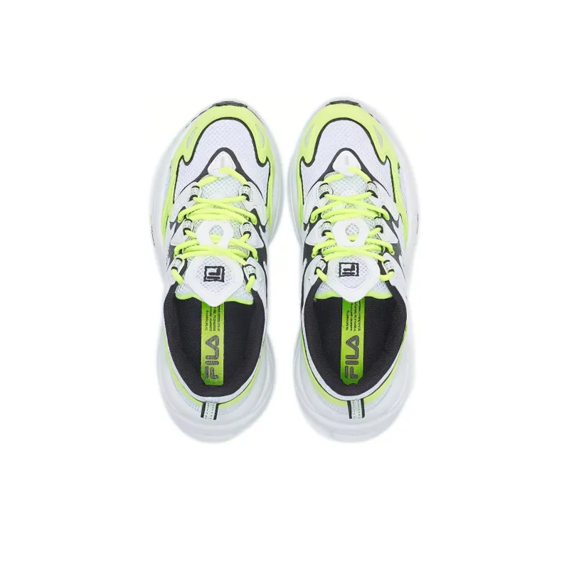 FILA Cushioning Anti Slip And Wear Resistant Low Top Chunky Sneakers Unisex White Yellow Black-3