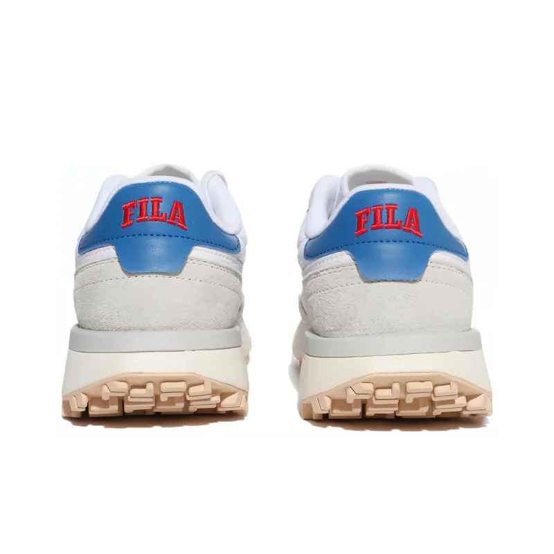 FILA Cushioning Anti Slip And Wear Resistant Low Top Tennis Shoes Unisex White Blue-3
