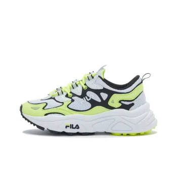 FILA Cushioning Anti Slip And Wear Resistant Low Top Chunky Sneakers Unisex White Yellow Black
