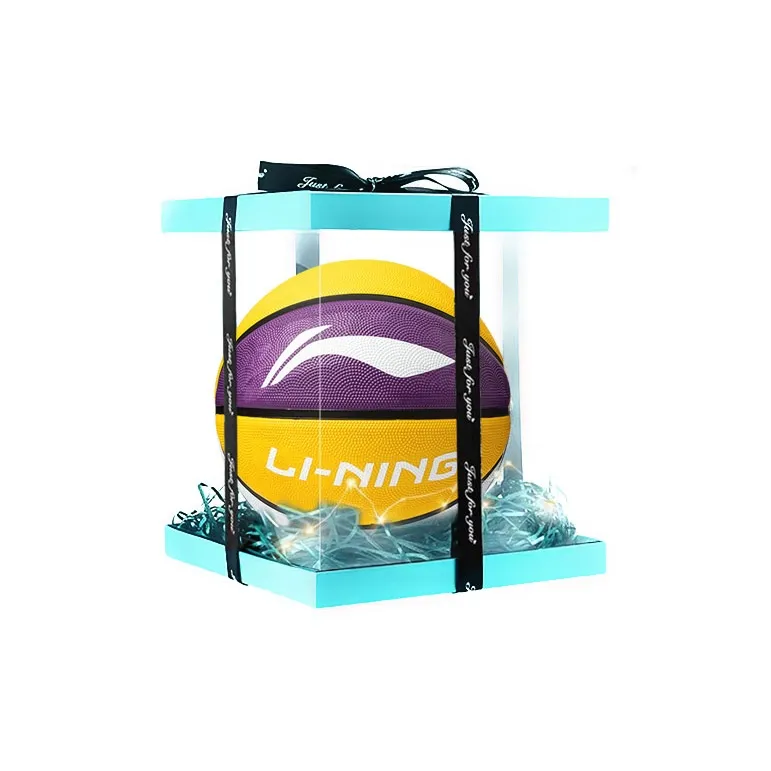 LiNing Rubber Basketball Yellow Purple White Size 5 Size 7 Training Unisex-7
