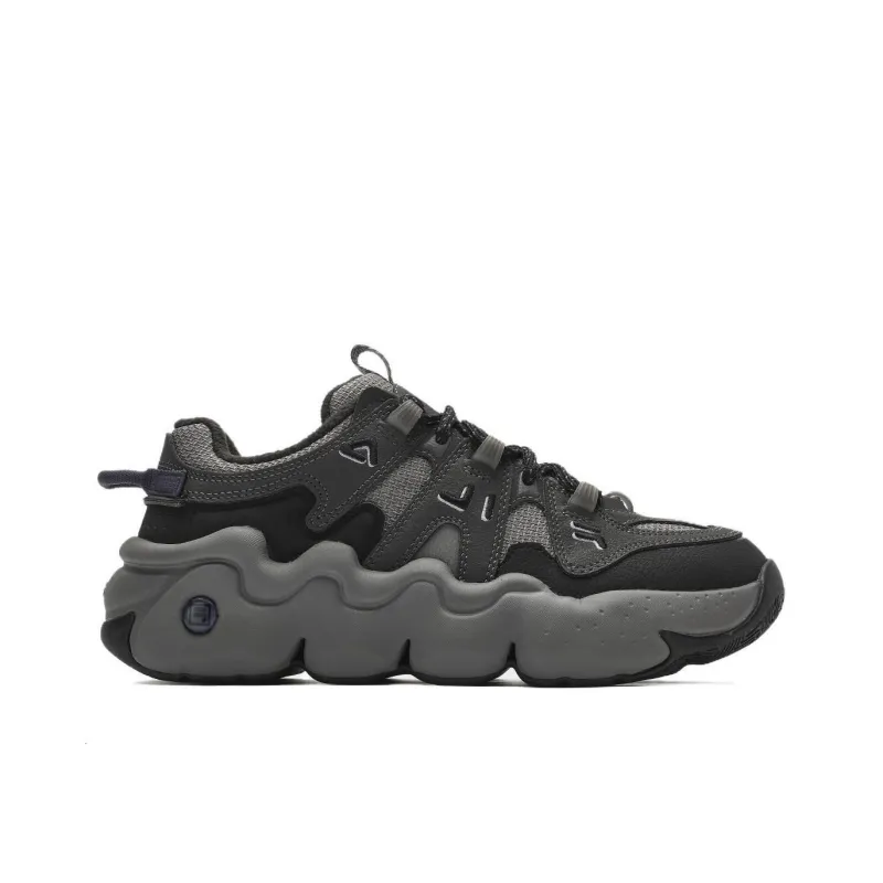 FILA Panini We Cushioning Anti Slip Wear Resistant Breathable Lightweight Coverage Low Top Chunky Sneakers Women's Gray-1