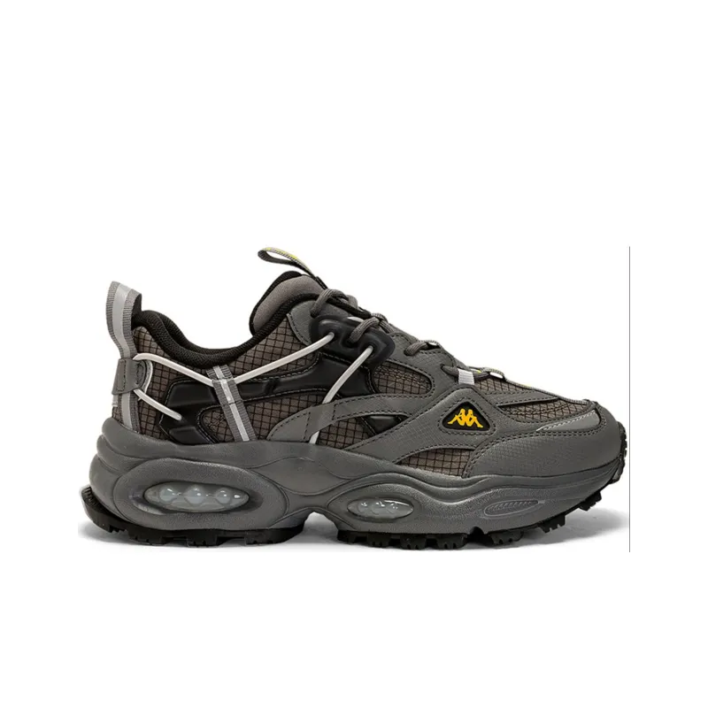 Kappa Cushioning Anti Slip And Wear Resistant Low Top Chunky Sneakers Unisex The Shade Is Grayish Black-1