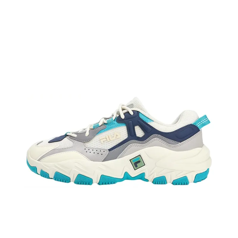 FILA Ravagement 2 Anti Slip Wear Resistant Low Top Running Shoes Men's White Blue-0
