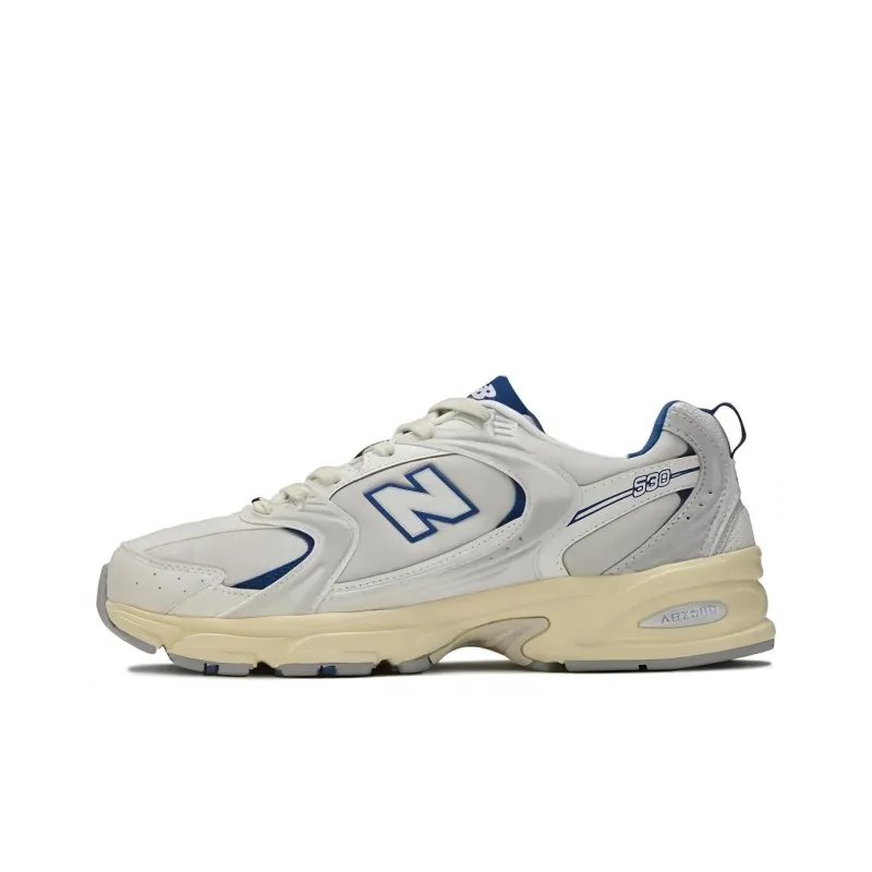 New Balance NB 530 Anti Slip Wear Resistant Low Top Chunky Sneakers Unisex White Blue-0