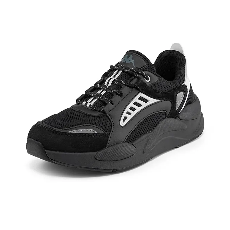 Kappa Cushioning Anti Slip And Wear Resistant Low Top Chunky Sneakers Unisex Black-2