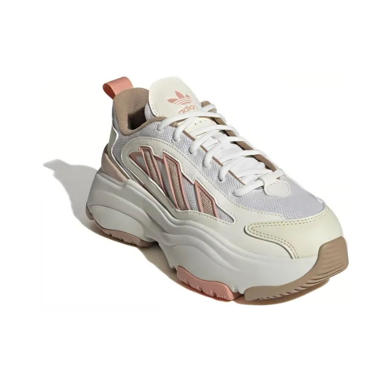 Adidas Originals OZGAIA Anti Slip Wear Resistant Low Top Chunky Sneakers Women's Beige Pink-2