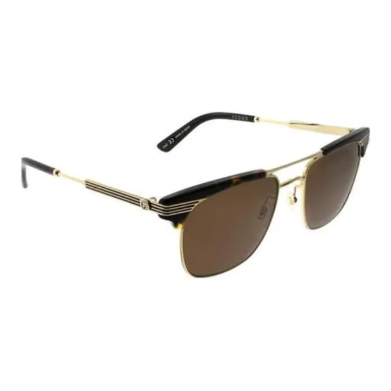 GUCCI Metal Plastic Aviator Sunglasses Men's Gold-1
