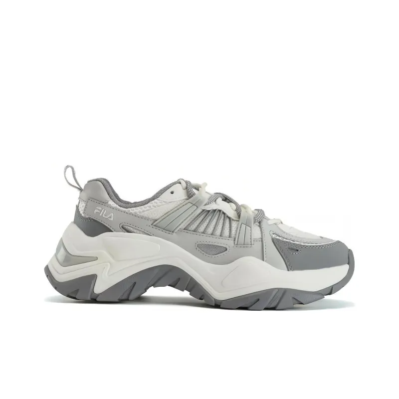 FILA SOFIA 1S + Fishbone 1S+ Anti Slip Wear Resistant Low Top Chunky Sneakers Women's Gray-1