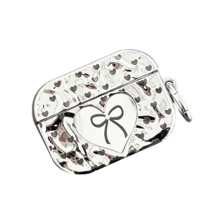CORBELLATI Suitable For Apple Airpods 1/2/3/pro1/2 TPU Electroplated Heart Mirror Bowknot Headphone Cases-1