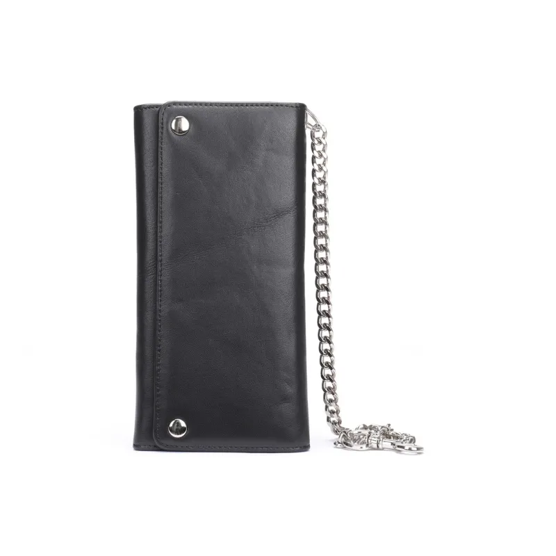 NOMK Top Grain Cow Leather Wallets Card Holders Regular Men's Black-0