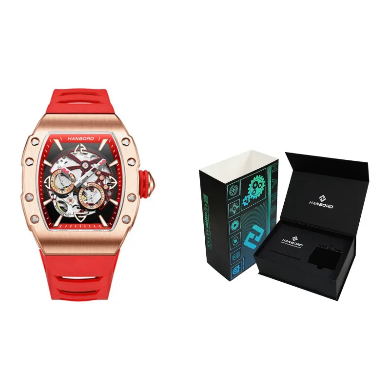 HANBORO Automatic Mechanical Movement Watch Men's Watches Cut-Out Dial HBR991-MR-1