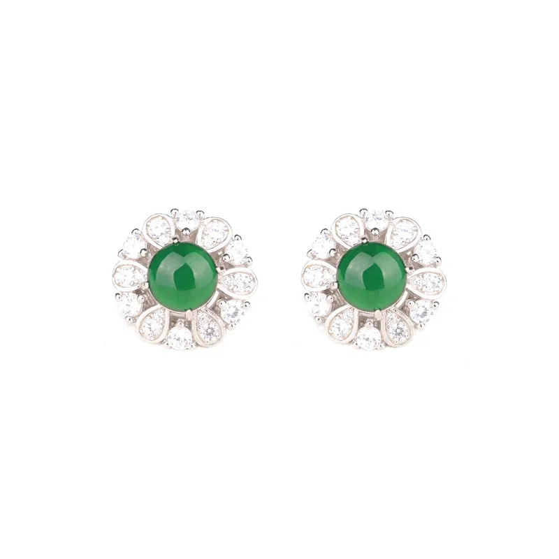 Clear Snow Ice Type Stud Earrings Women's-0