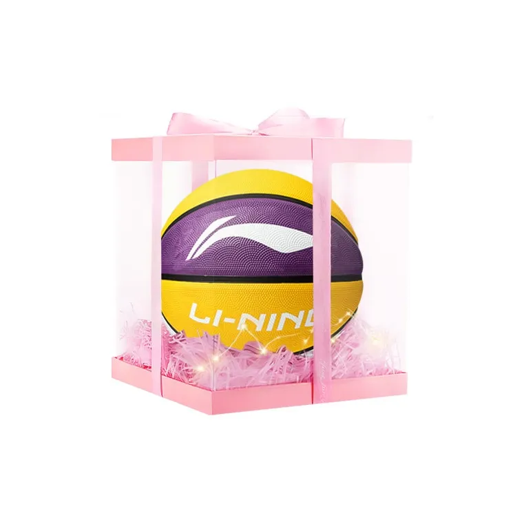 LiNing Rubber Basketball Yellow Purple White Size 5 Size 7 Training Unisex-6