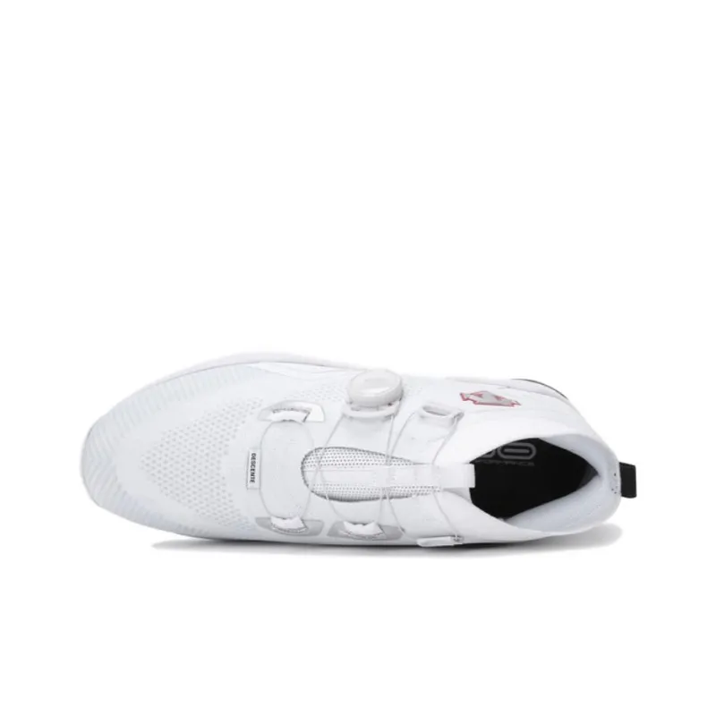 DESCENTE R90 MID BOA Mid Top Golf Shoes Men's White Black Red-3