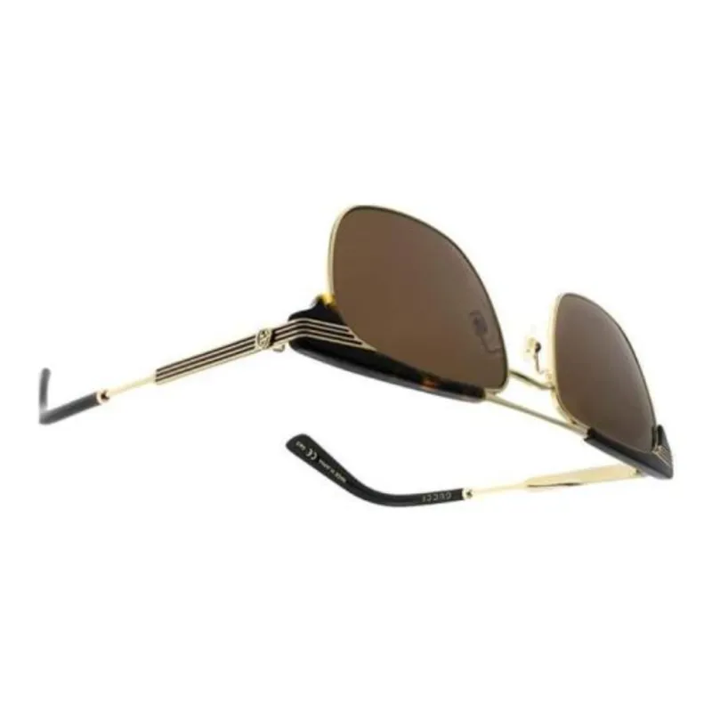 GUCCI Metal Plastic Aviator Sunglasses Men's Gold-2