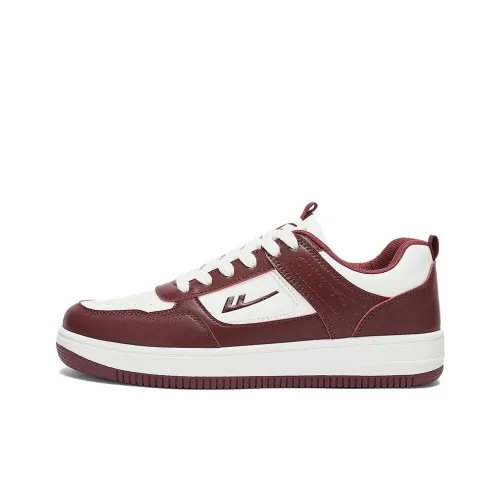 WARRIOR Skateboard Shoes Men Low-Top Burgundy/White